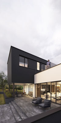 Projekat porodične kuće u Sopotu, površina 300 kvadratnih metara, Arhitektonska vizuelizacija